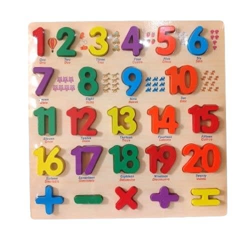 Wooden Numbers  1-20 With Arithmetic Signs And Counting