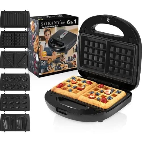 6 In 1 Sandwich Maker Set - 750w - SK908