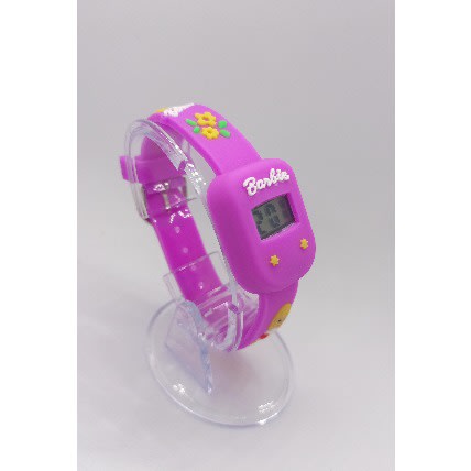 Barbie Silicone Embossed Cartoon Character Watch - Purple