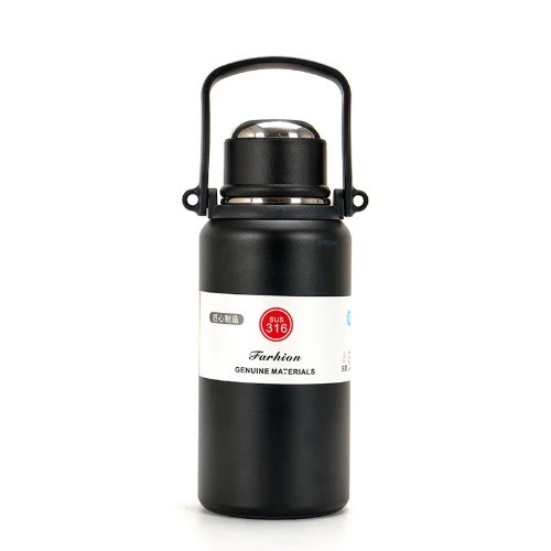 Stainless Steel Thermos Vacuum Flask - 900ml - Black