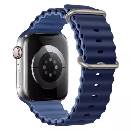 Ocean Straps For Apple Watch Band - Silicone Bracelet - 49mm 45mm 44mm 42mm - Dark/light Navy