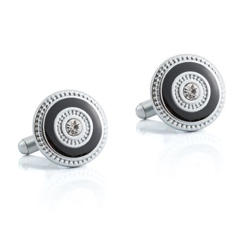 Men Fashionable Cufflinks - Silver & Black