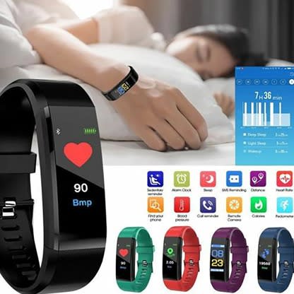 115plus Colorful Screen Waterproof Smart Curve Bracelet - Black