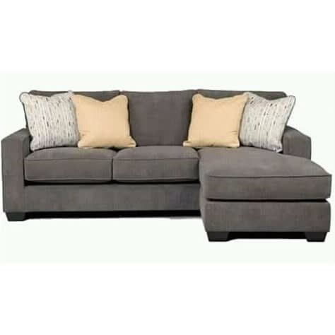 Pawafu 5 Seater L Shape Fabric Sofa With 4 Free Throw Pillows - Ash