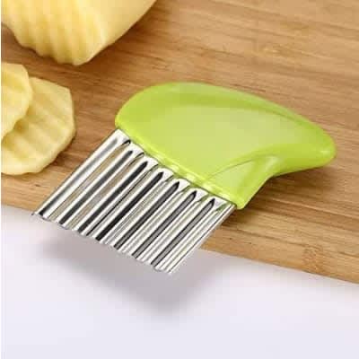 Crinkle Cutter - Stainless Steel - Green