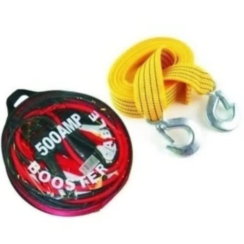 Booster Battery Jumper Cable + Towing Rope - 500amp