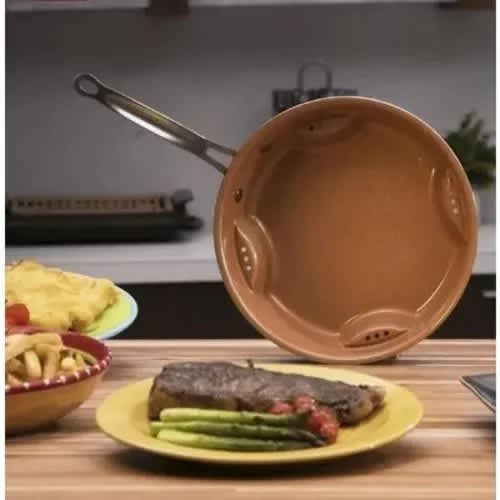Non Sticky Air Fry Pan With Lid - 22cm