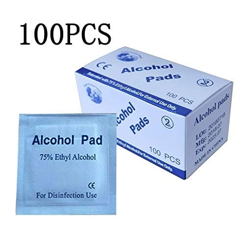 Disposable Alcohol Prep Pads - Skin Cleansing Wipes Saturated With 75% Ethanol - 100pcs