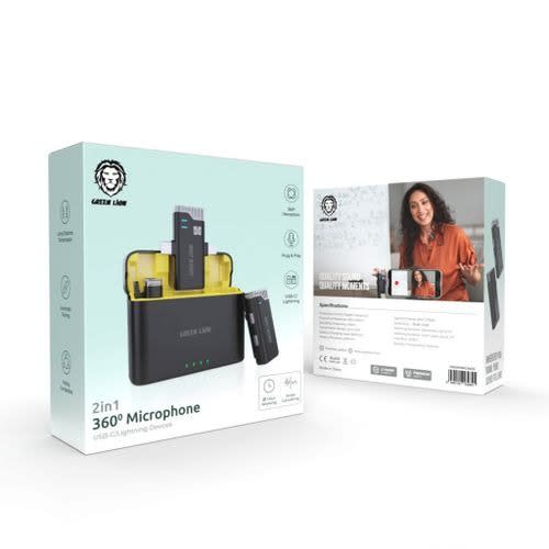 Green Lion 3 In 1 360° Wireless Noise Cancelling Microphone