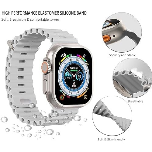 Watch Ultra 2ultra Band 49 - 45 -  44 - 42mm - Adjustable Silicone - White