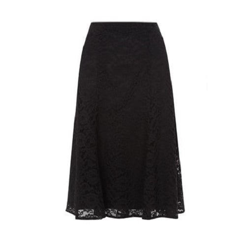 Flippy Lace Belted Skirt - Black