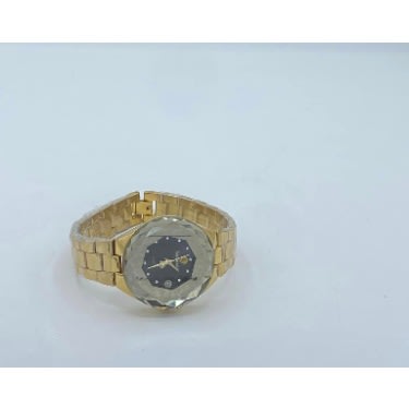 Round Steel Women's Gold Wrist Watch