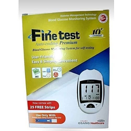 Fine Test Auto-coding Glucometer Premium With 25 Free Strips