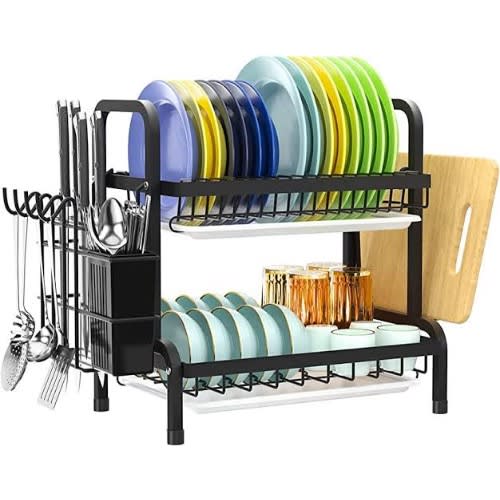 Two Layers Standing Metal Plate Rack