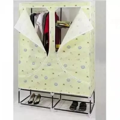 Mobile Wardrobe & Shoe Rack With Cover - 4 Layers