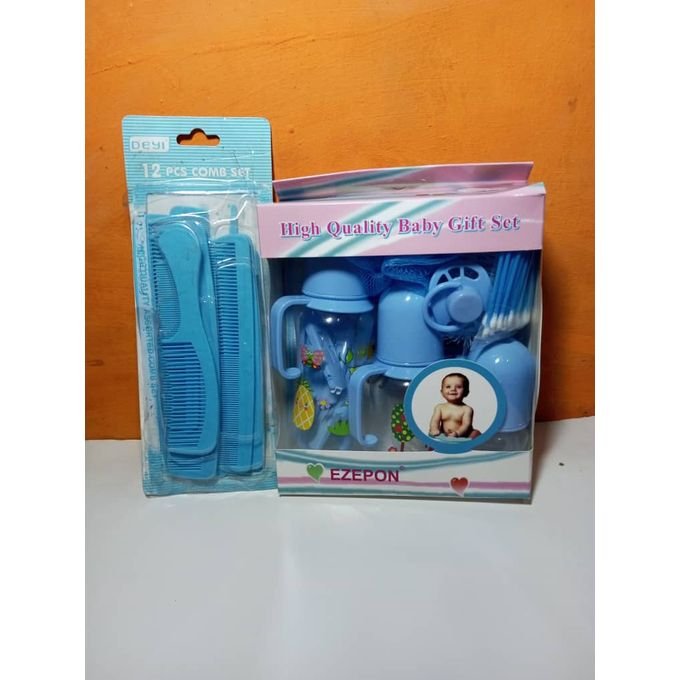 Unique Baby Feeding Bottle Gift Set + 12 In 1 Baby Comb