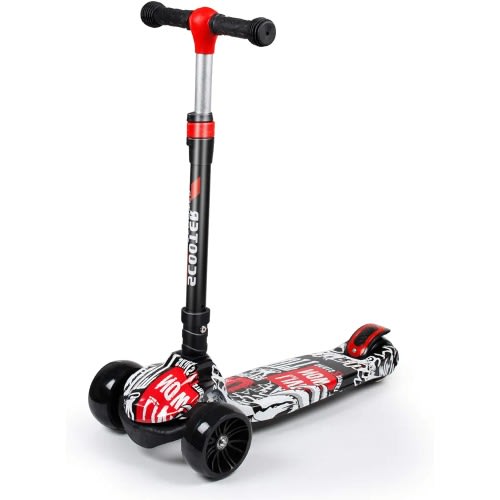 Kids Adjustable Kick Scooter With Display Led Lights