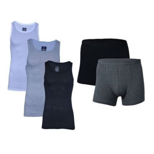 5-in-1 Mens Underwears - 3 Singlets And 2 Boxers Briefs