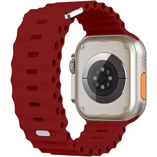 Ultra 2  Band 49 - 45 - 44 - 42mm Silicone Strap - Wine Red