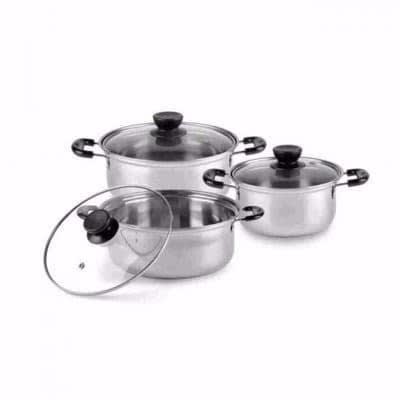 3-piece Aluminum Non-stick Pot Set