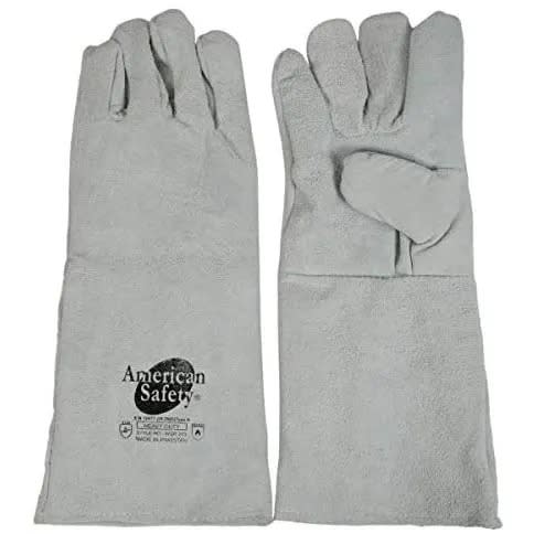 Safety Welding Leather Hand Glove - 2 Pairs - Grey