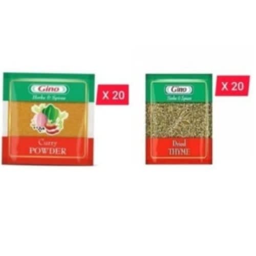 Gino Curry Powder × 20 Sachets + Dried Thyme × 20 Sachets