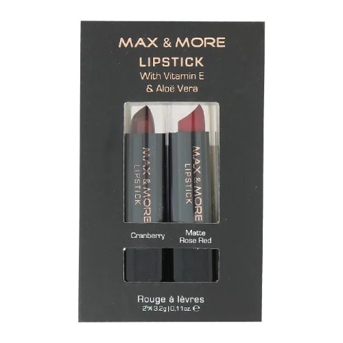 Lipstick 2 Pack - Cranberry And Matte Rose Red