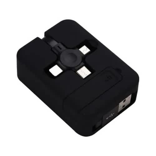 3in1 Data Cable Phone Charger Cord - Black