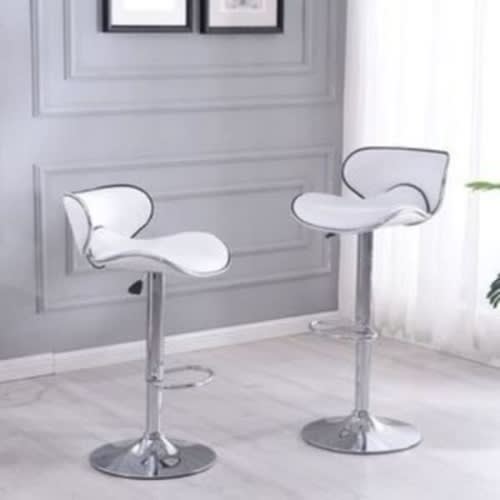 Adjustable Bar Stool - 2pcs - White