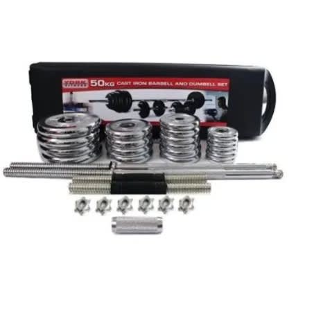 Detachable And Convertible Dumbbell And Barbell Set - 50kg