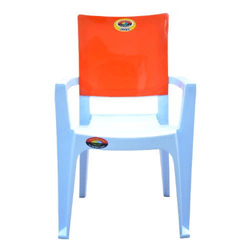 Chair Dual Colour Plastic Chair - White & Orange
