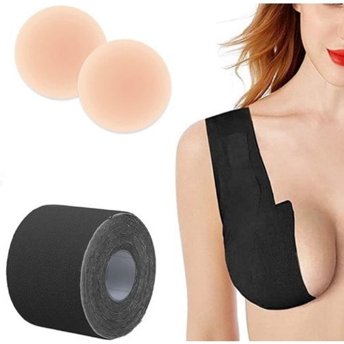 Breathable Push Up Boobs Tape - Black