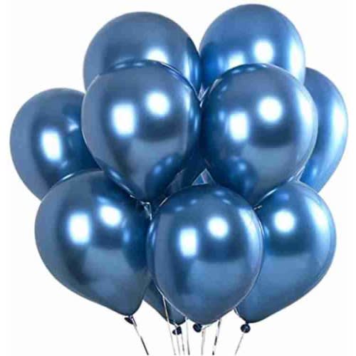 Chrome Metallic Balloons For Party - 50Pcs - Blue