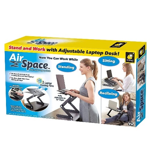Air Space Adjustable Laptop Desk Stand With Built-in Cooling Fan