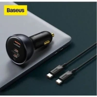 Baseus Car Charger 2 Type-C - USB 3 Ports Fast Charging Adapter 160W