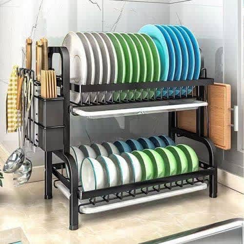 2 Tiers Stainless Steel Plate Rack