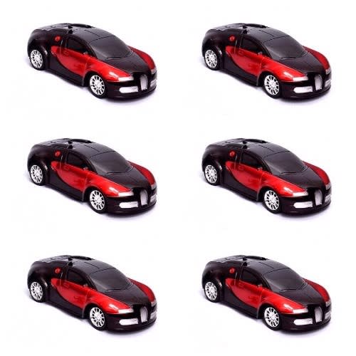 Half Dozen Of Children Toy Car - Battery Powered Self-driven With Siren Music - Red Sport