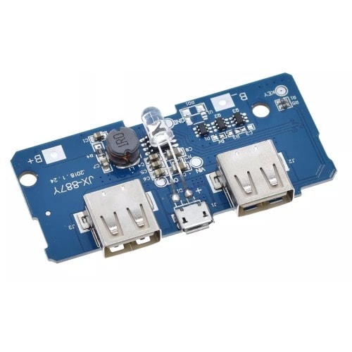 Dual USB 18650 Battery Charger Power Bank Module With LED