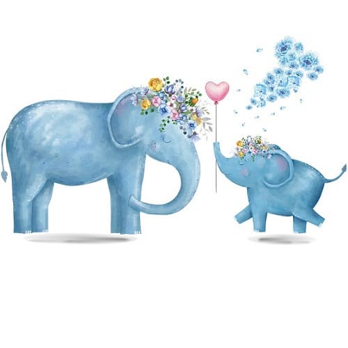 Elephants Decorative Wall Sticker - 60 * 90cm