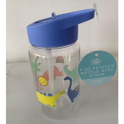 Kids Printed Bottle with Straw 400ML - Trucks