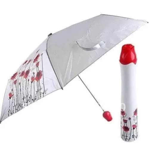 Portable Rose Flower Vase Shaped Foldable Umbrella