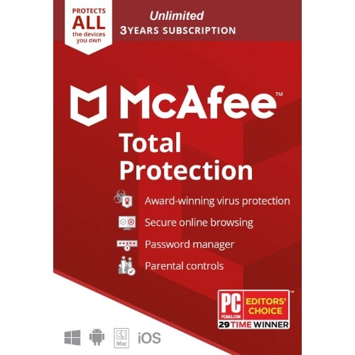 Total Protection 2021 Antivirus - Pc - Mac Download - Unlimited Devices - 3 Years Subscription