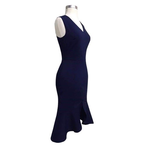 Dress With Side Slit - Black