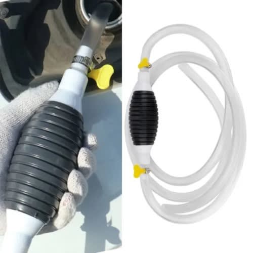 High Flow Siphon Hand Pump Portable Manual Car Fuel Transfer Pump - 1.5m