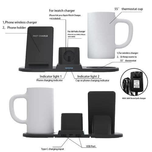Wireless 15w 4in1 Charger For Samsung - Iphone- Airpods- IWatch With Cup Charger Induction