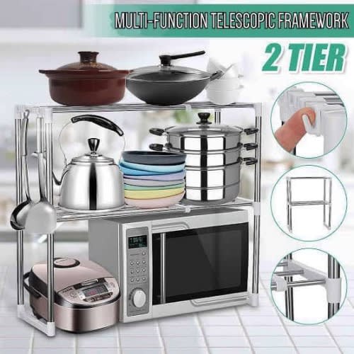 Multifunction Telescopic Framework For Microwave And Kitchen Utensils