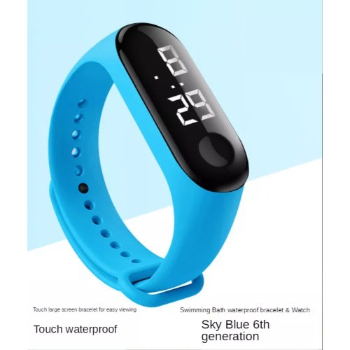 Touch Screen Led Sports Watch - Aqua Blue