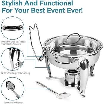 8-pcs Standard 4-quart Stainless Event Buffets Server With Transparent Lid