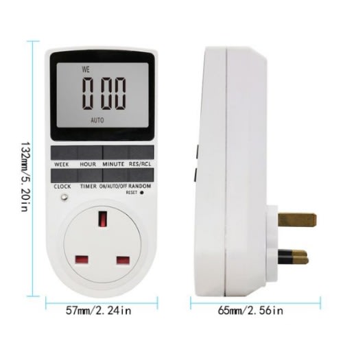 7 Day Digital LCD Electronic Programmable 12/24 Hour Timer Switch Socket - Eu Plug