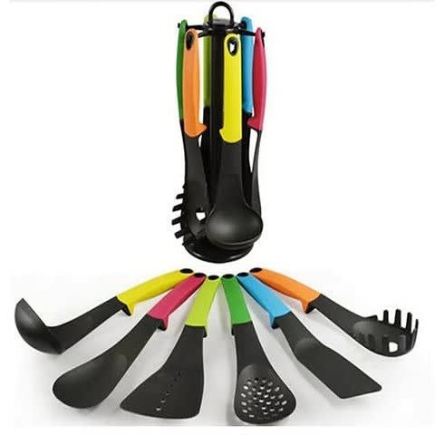 Colourful Non Stick Spoons - Kitchen Tool - 6 Set - 6Pcs